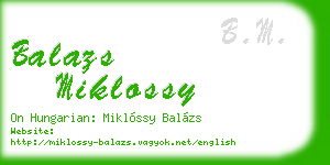 balazs miklossy business card