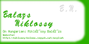 balazs miklossy business card